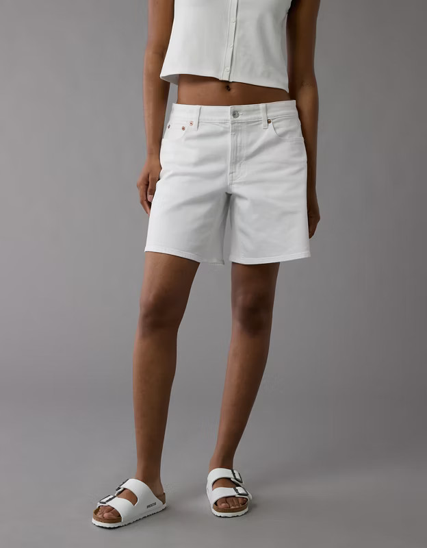 AE 8" Dreamy Drape Stretch Low-Rise Baggy Jort | American Eagle Outfitters (US & CA)