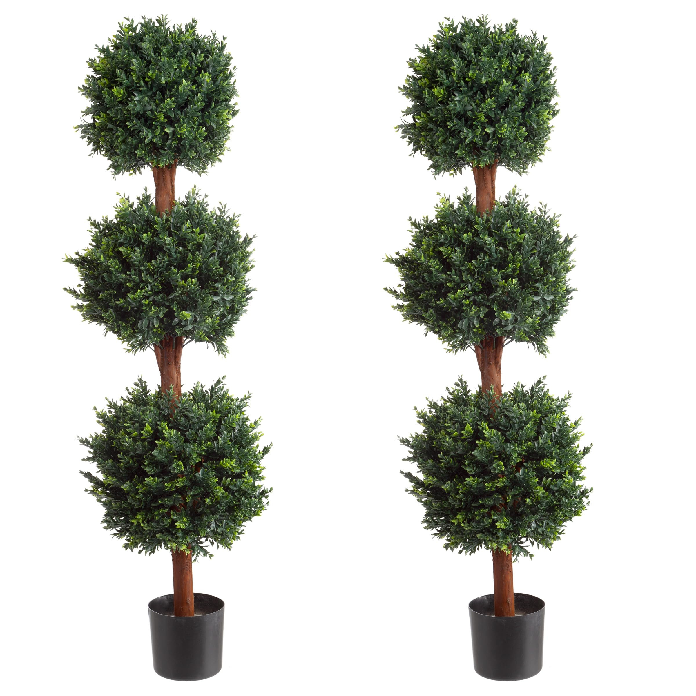 Pure Garden Set of 2 Artificial Trees - 5FT Hedyotis Topiary Fake Plants in Weighted Pots - Faux ... | Amazon (US)