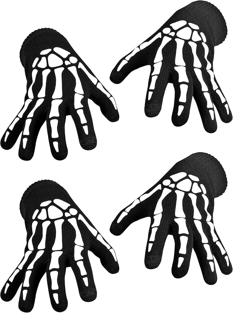 Skeleton Gloves with Touchscreen and Warm for Halloween Cosplay Party and Daily Wears for Adults ... | Amazon (US)