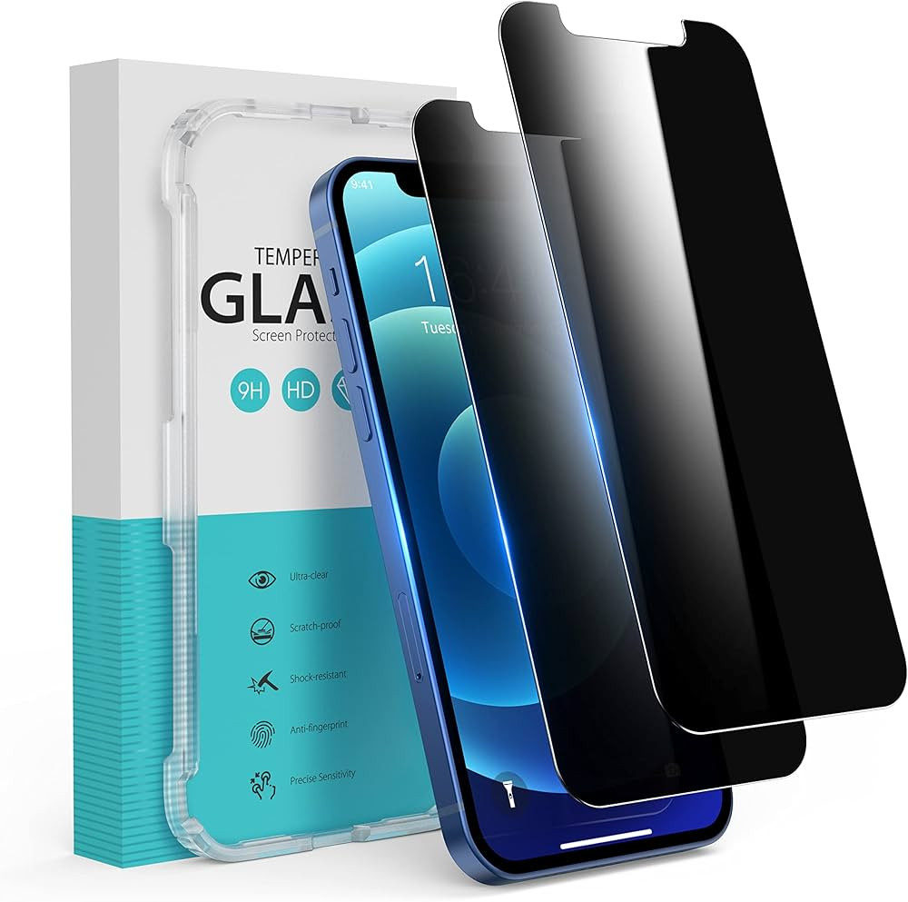 Syncwire Privacy Screen Protector for iPhone 12 Pro Max 6.7" [2-Pack], Anti Spy Tempered Glass Fi... | Amazon (US)