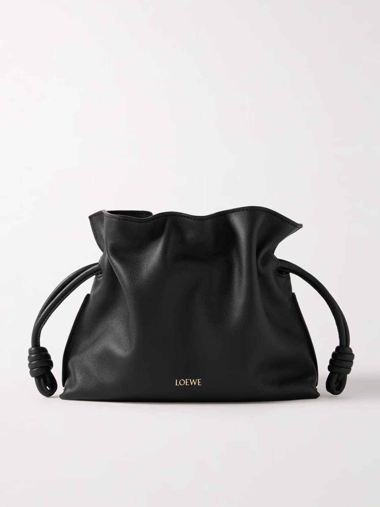 LOEWE - Flamenco Mini Leather Clutch - Black | NET-A-PORTER (UK & EU)