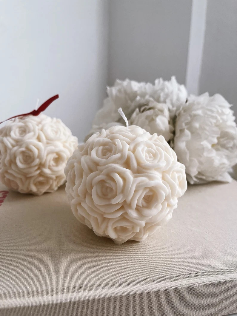 BRIGHTON  Beautiful Ball of Roses Soy Wax Candle Rose Ball  | Etsy | Etsy (US)
