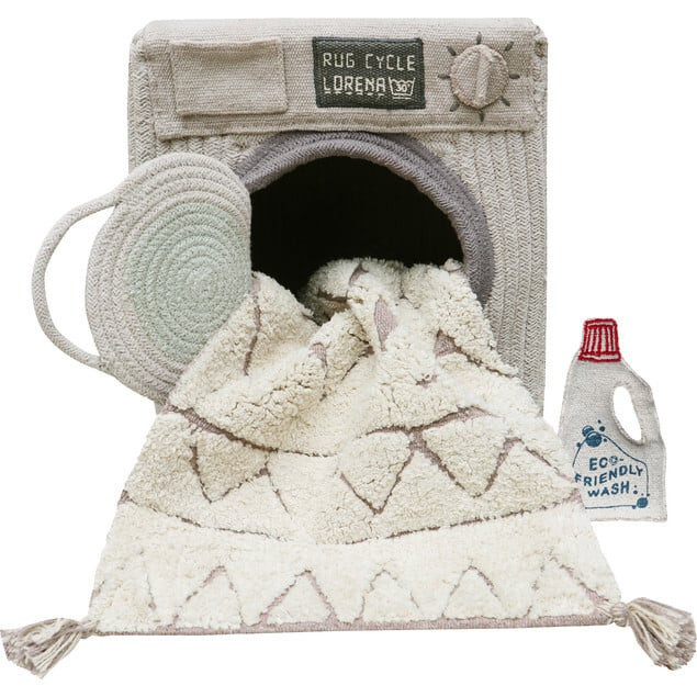 Lorena Canals | Hand Braided Play Basket Set, Washing Machine | Maisonette | Maisonette