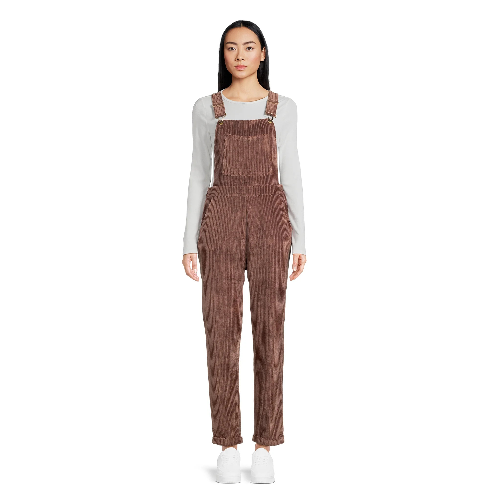 No Boundaries Juniors Knit Corduroy Overalls | Walmart (US)