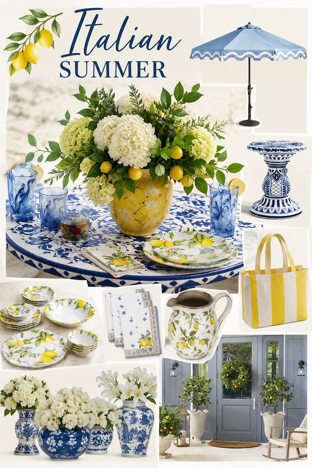 Italian summer dreams 🍋💙 From lemon-inspired tablescapes to chic blue-and-white accents, these finds instantly bring Amalfi Coast charm home. Loving the mix of Mediterranean vibes, fresh florals, and effortless entertaining pieces that make every gathering feel like a vacation. Perfect for patio dinners, brunches with friends, or simply elevating your everyday space. Find all my favorite Italian Summer inspired decor and entertaining pieces on my LTK!

#LTKHome #LTKSummer #LTKSeasonal #ItalianSummer #MediterraneanStyle

#LTKSeasonal #LTKHome
