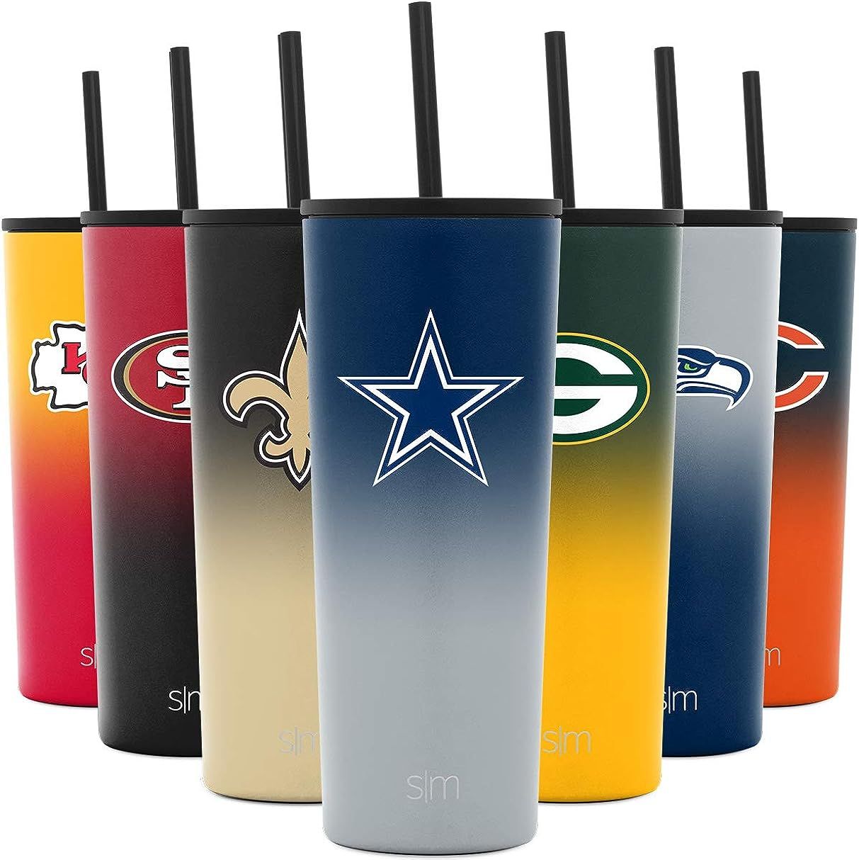 Simple Modern NFL 24oz Classic Tumbler with Straw and Flip Lid Insulated Stainless Steel Ombre Tr... | Amazon (US)