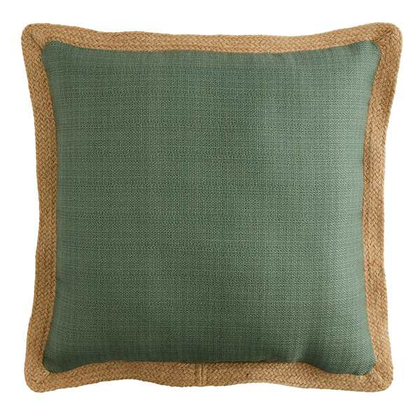 2-Pack Endive Jute Trim Outdoor Throw Pillow, 18" | At Home