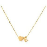 The Love Collection Gold Plated Heart And Initial Charm Necklace | Very (UK)