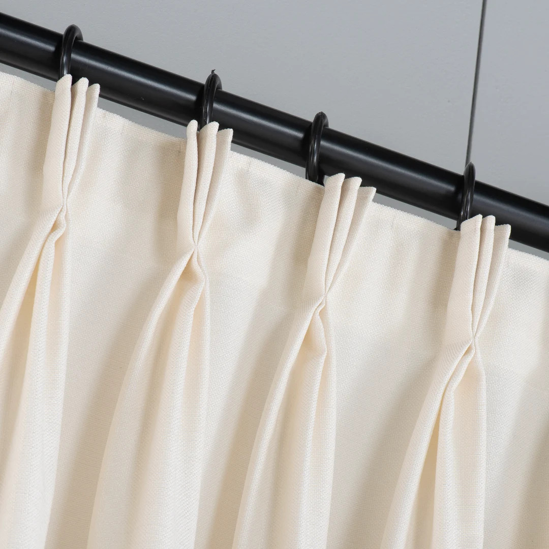 100% Blackout Triple French Pleated Custom Size 46 Colors Linen Curtains for All Rooms. Free Worl... | Etsy (US)