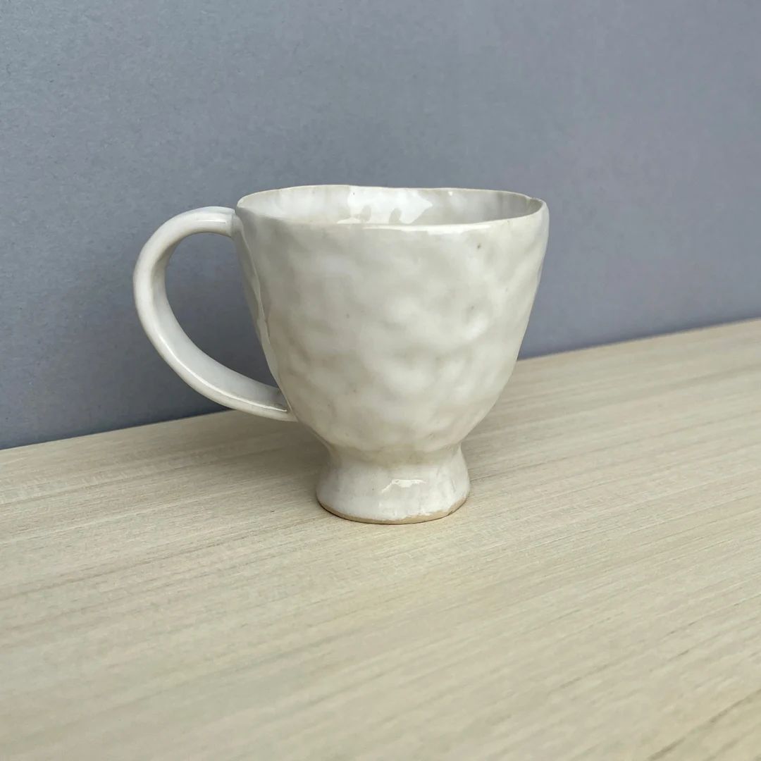 Small White Porcelain Cup, Handmade Ceramic Demitasse, Espresso Cup, Nespresso Mug, Footed Pinch ... | Etsy (US)