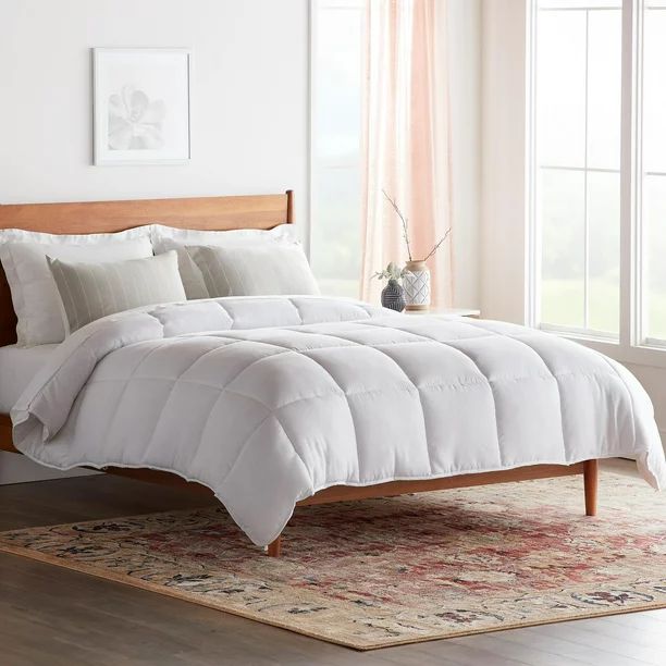 Rest Haven Hypoallergenic Down Alternative Comforter, 250 GSM Fill, White/White, Oversized King | Walmart (US)