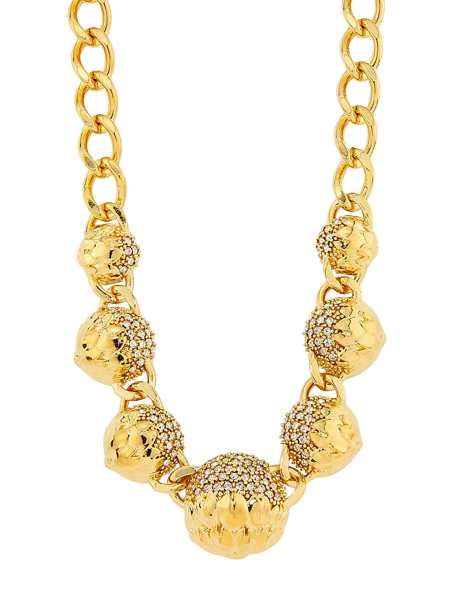 Women's 24K-Gold-Plated & Glass Crystal Artichoke Necklace - Crystal | Saks Fifth Avenue