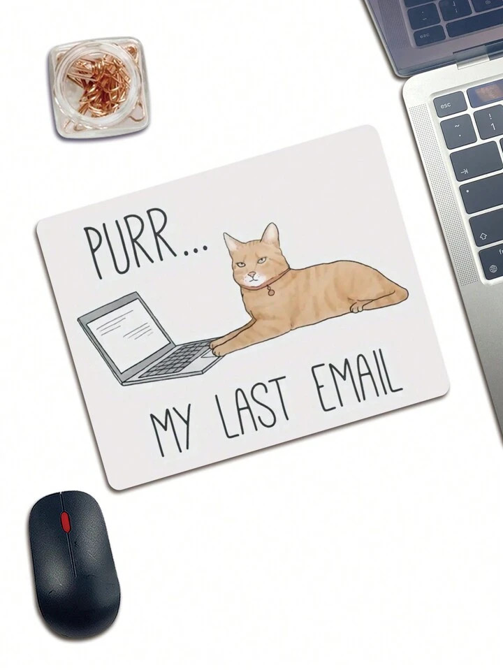 1pc Cat Patterned Square Mouse Pad For Computers, Anti-Slip Natural Rubber Desk Mat For Work, Com... | SHEIN
