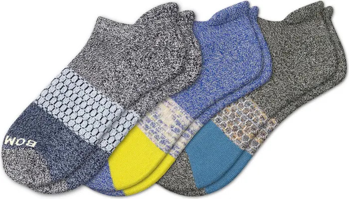 Assorted 3-Pack Tri Block Ankle Socks | Nordstrom