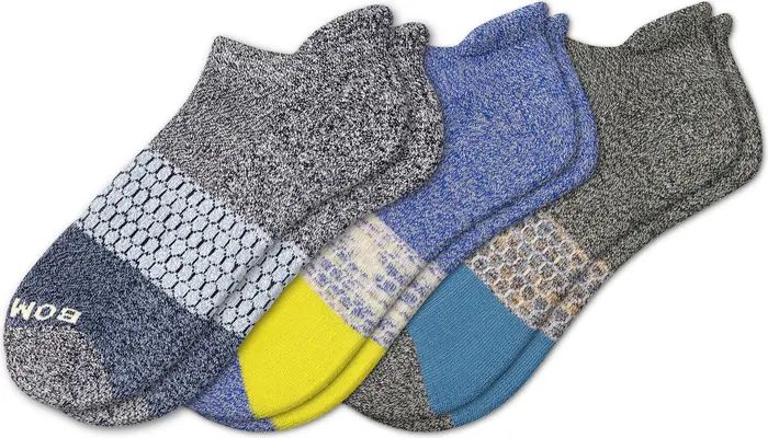 Assorted 3-Pack Tri Block Ankle Socks | Nordstrom
