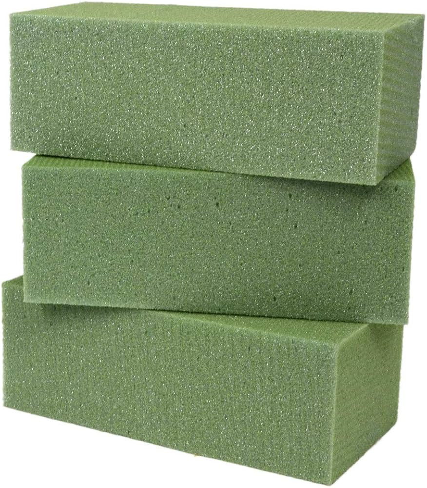 Premium Dry Floral Foam Blocks (3ct) | Green Foam for Flower Arrangements | Styrofoam Block for A... | Amazon (US)