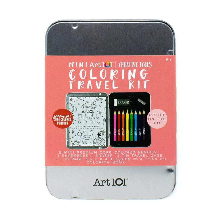 Art 101 Creative Tools Coloring Set for Children to Adults in Tin Case with Colored Pencils | Walmart (US)