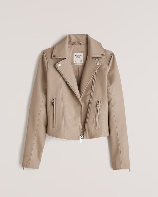 Women's Faux Leather Moto Jacket | Women's | Abercrombie.com | Abercrombie & Fitch (US)