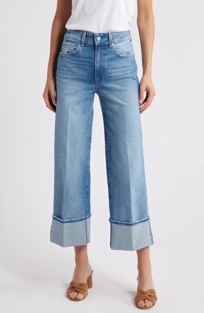 PAIGE Sasha Cuffed High Waist Ankle Wide Leg Jeans | Nordstrom | Nordstrom