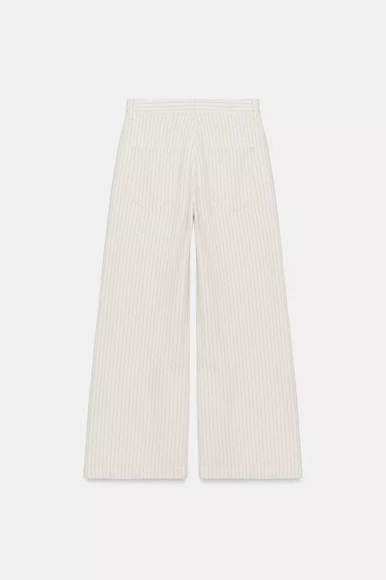 ZW COLLECTION HIGH-WAIST STRIPED WIDE-LEG JEANS | Zara UK