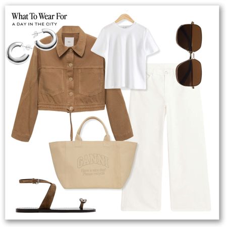 Summer outfits ☀️ 

White jeans, suede jacket, neutrals, massimo dutti, sandals, Ganni tote, casual style, high street fashion 

#LTKeurope #LTKbag #LTKsummer