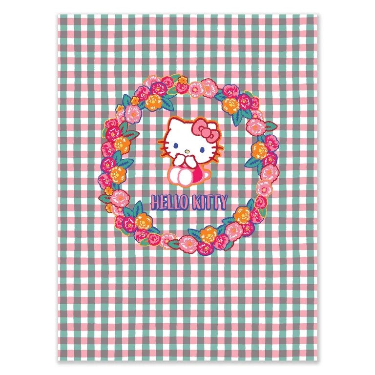 Studio Oh! Two-Pocket Folder, 9.15" x 12", Hello Kitty\u00ae Plaid Wildflowers | Walmart (US)