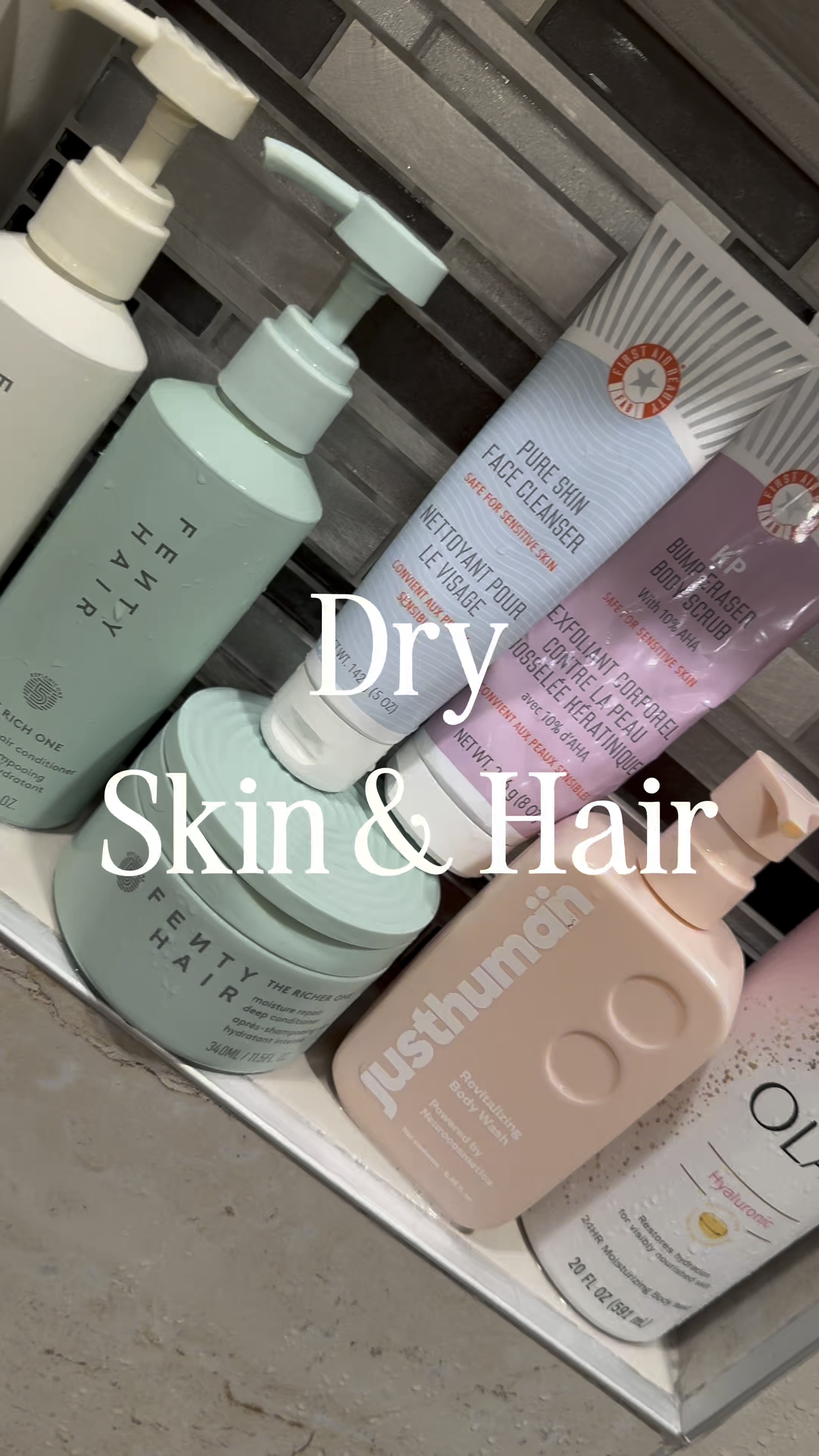 Best products for dry skin and dry hair.🦋

• Fenty Hair Shampoo & Conditioner 
• First Aid Beauty Face Wash & Bump Eraser 
• Olay Hyaluronic Acid Body Wash 
• Just Human Reviving Bodywash 

best body moisturizer, extremely dry skin, dermatitis, vitamin c, salicylic acid

#LTKOver40 #LTKWatchNow #LTKBeauty