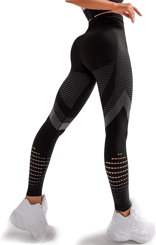 Redqenting High Waisted Leggings for Women Workout Seamless Leggings Yoga Pants Sweat Proof Tummy Co | Amazon (US)