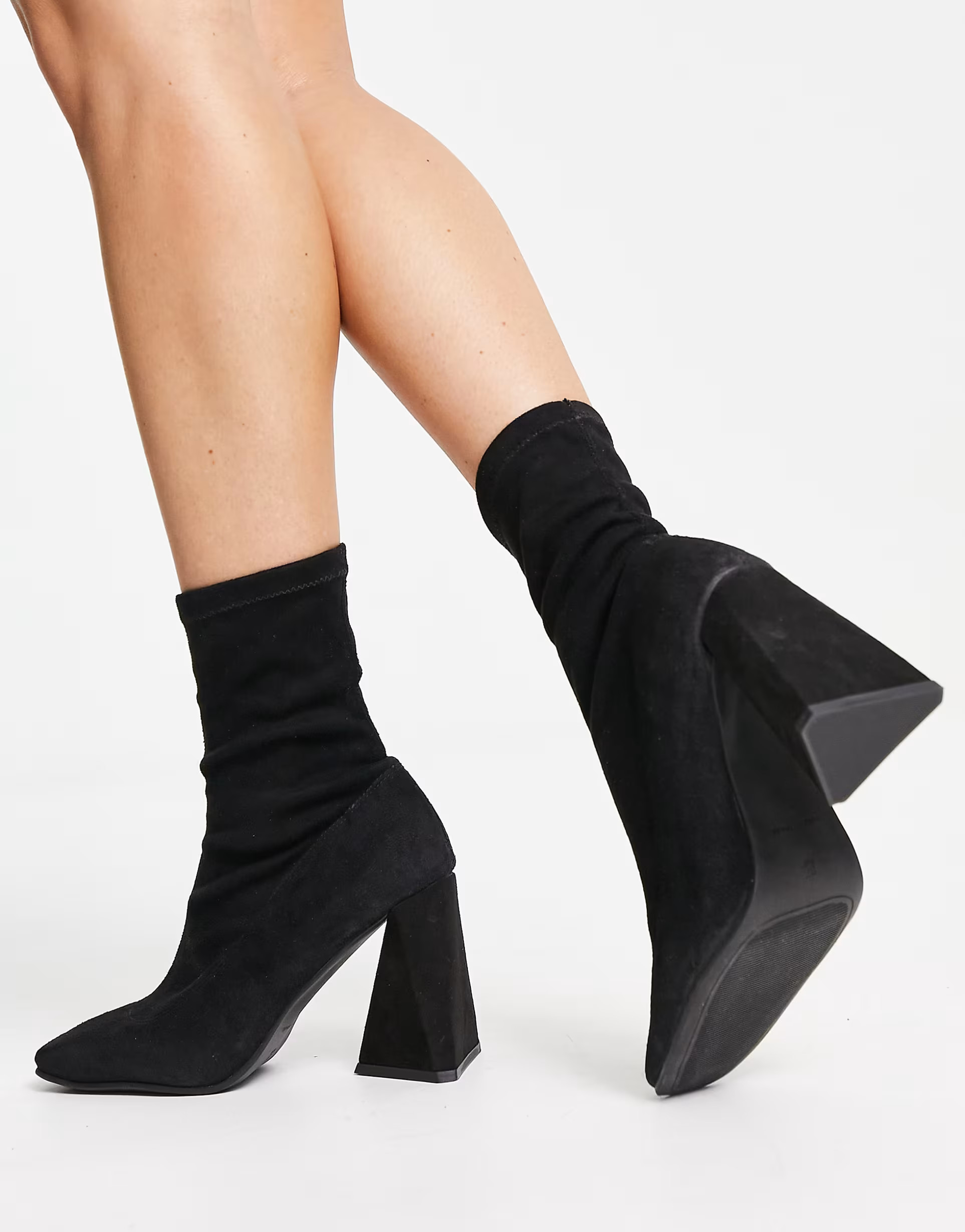 ASOS DESIGN Eastern high-heeled sock boots in black | ASOS (Global)