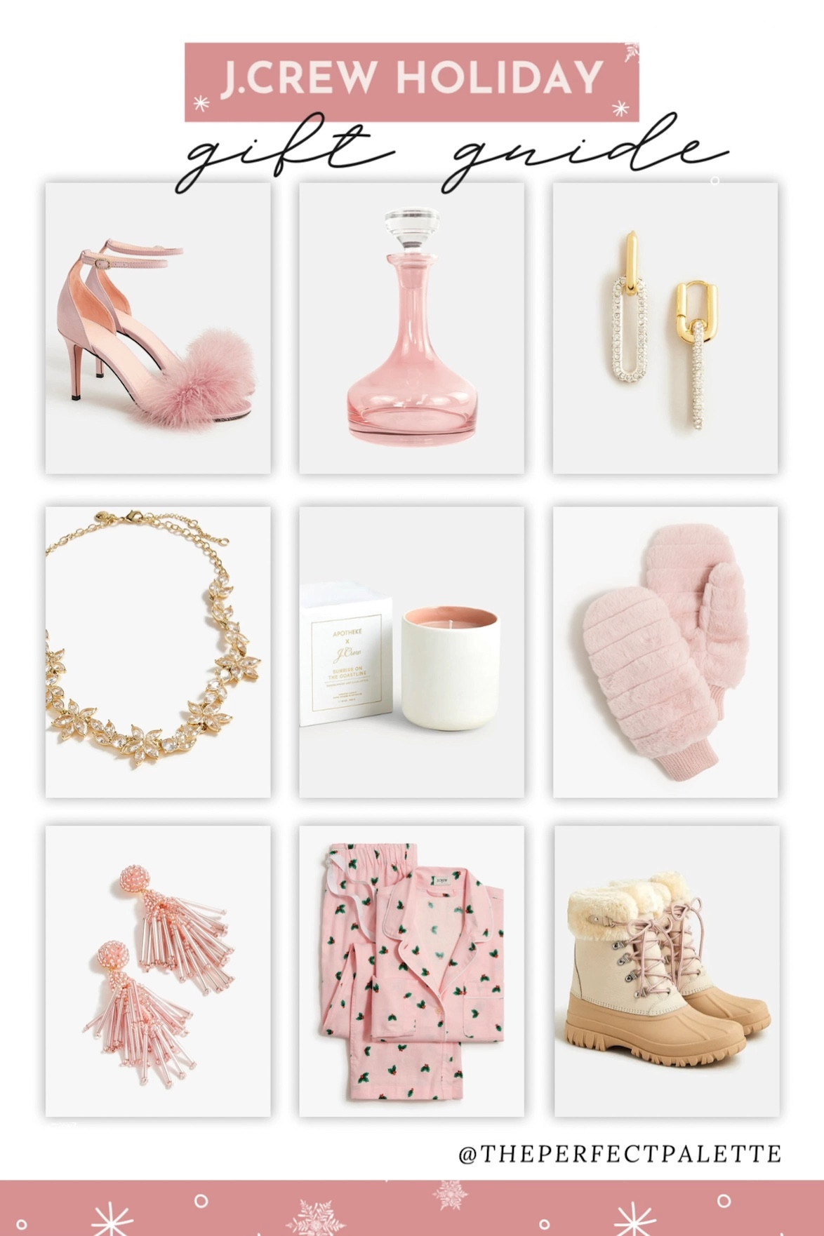 j.crew holiday gift guide
j.crew gift guide
j.crew factory gift guide 
j.crew holiday outfit 

Gifts for her 
Boots 
Earrings 
Pajamas 
Pink gifts 
Mittens 
Stocking stuffers
Bridesmaid gifts 

#LTKU #LTKHoliday #LTKGiftGuide