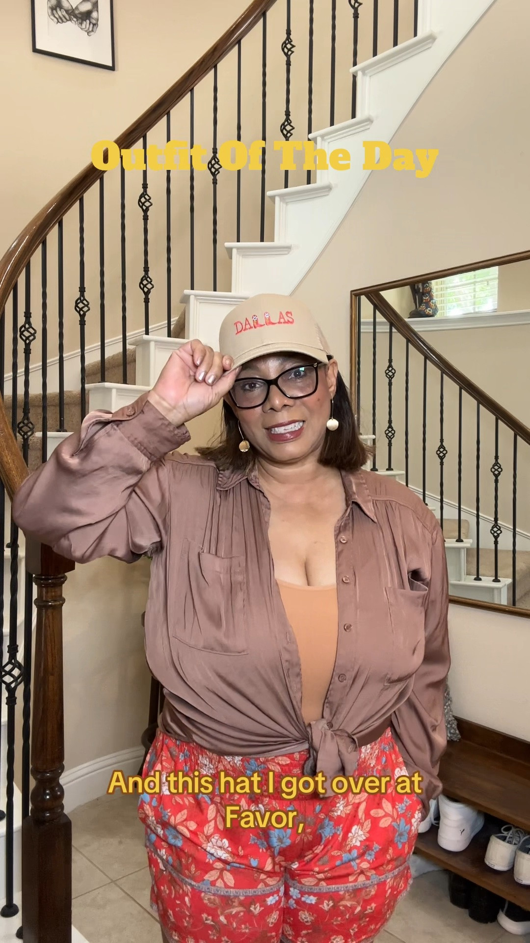 This is my outfit of the day, my shirt is from @Anthropologie, the bodysuit is @Shapermint, the shorts are from @Amazon Fashion and I got this hat over at @FavortheKind in Dallas. 

#ootd #outfitoftheday #ltkstyletip #outfit

#LTKootd #LTKOver40 #LTKWorkwear