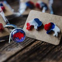 Buffalo Bills Zubaz Earrings | Etsy (US)