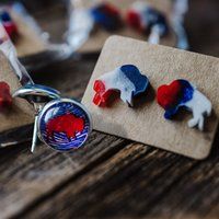 Buffalo Bills Zubaz Earrings | Etsy (US)