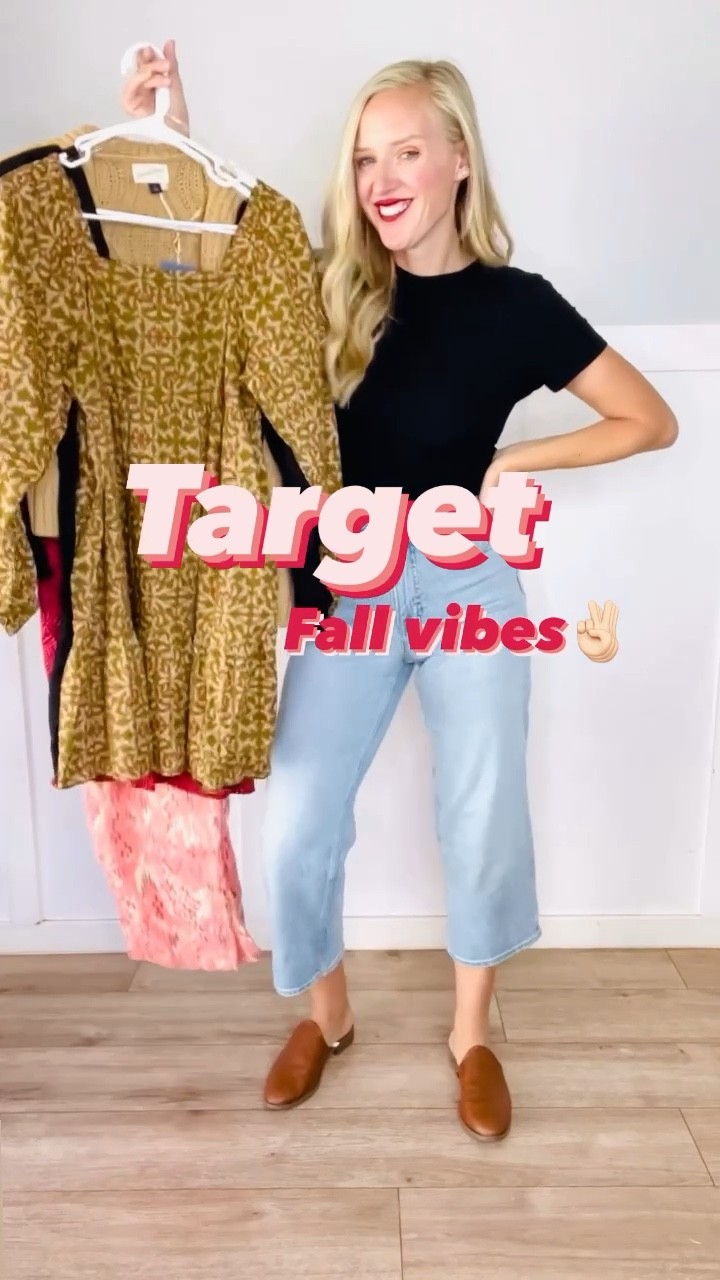 Target fall vibes outfits! I sized up to a medium in the dresses. Size small jumpsuit. Size small sweatshirt and pants. 

#LTKSeasonal #LTKsalealert #LTKunder50