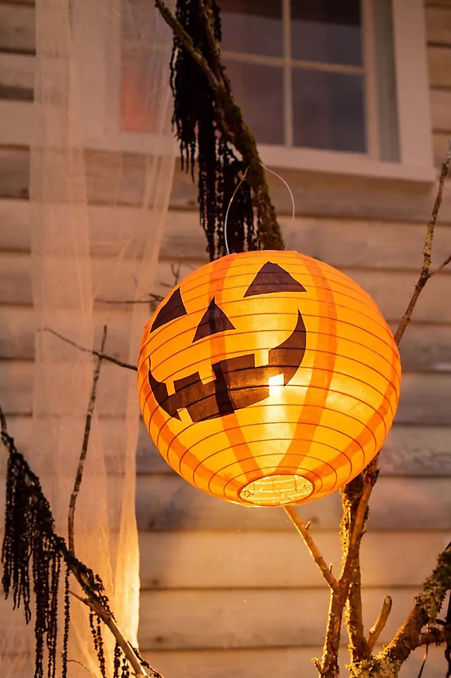 Jack-o’-Lantern Solar LED Globe Lantern in Orange at Terrain | Terrain