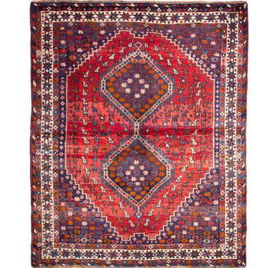 5' 11 x 4' 9 Shiraz Authentic Persian Hand Knotted Area Rug - 111441 | Los Angeles Home of rugs