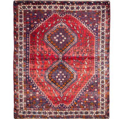 5' 11 x 4' 9 Shiraz Authentic Persian Hand Knotted Area Rug - 111441 | Los Angeles Home of rugs