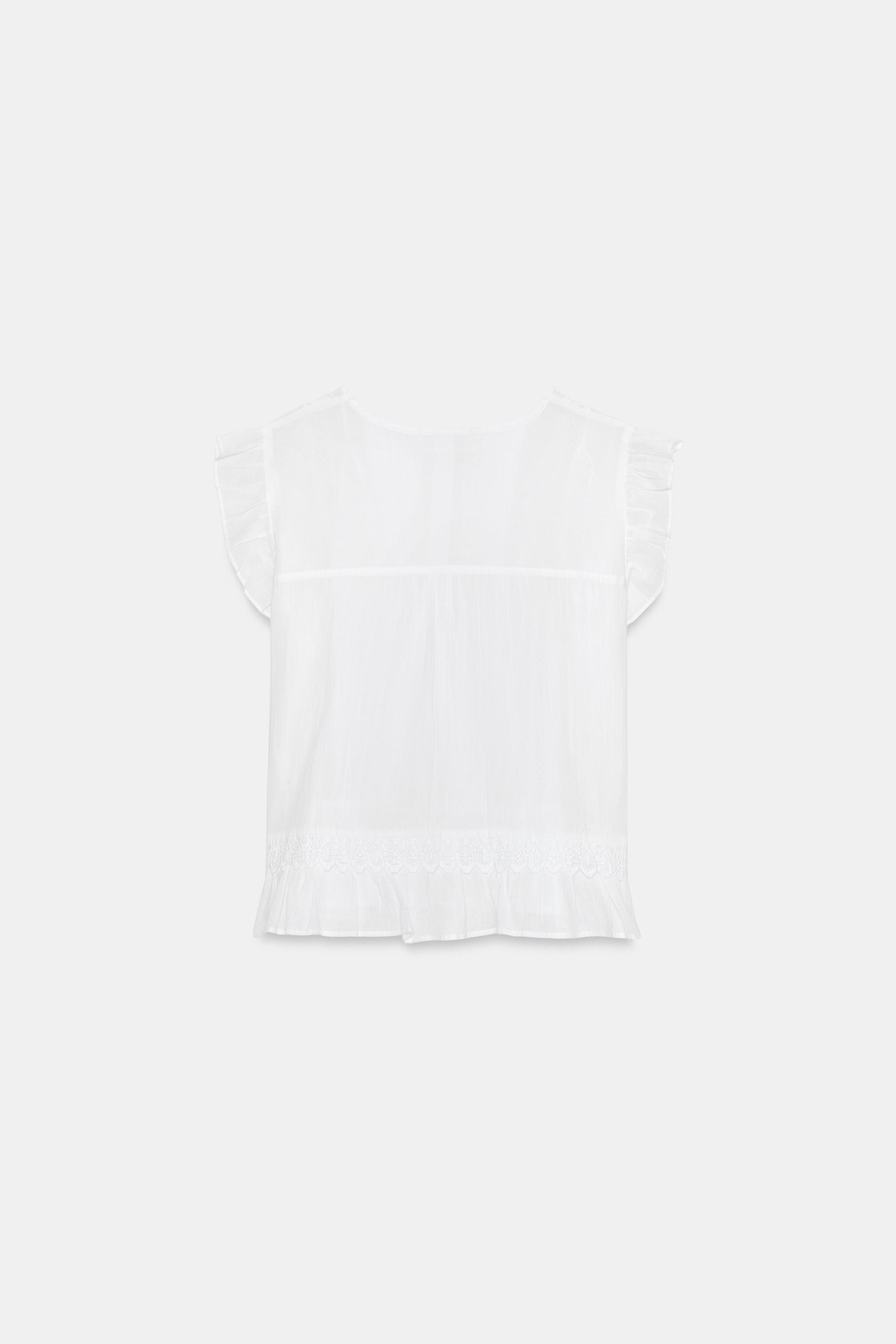 RUFFLED LACE BLOUSE | Zara US