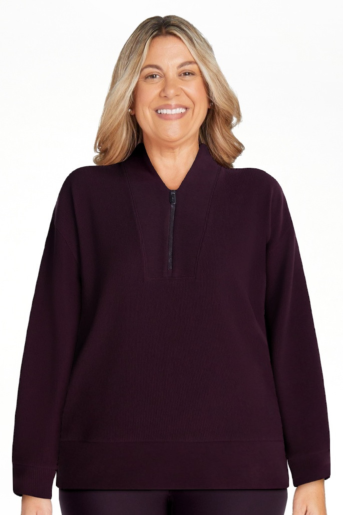 Avia Women's and Women's Plus Ribbed Ottoman Quarter Zip Sweatshirt, Sizes XS-4X | Walmart (US)