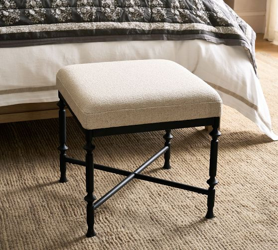 Estelle Upholstered Stool | Pottery Barn (US)