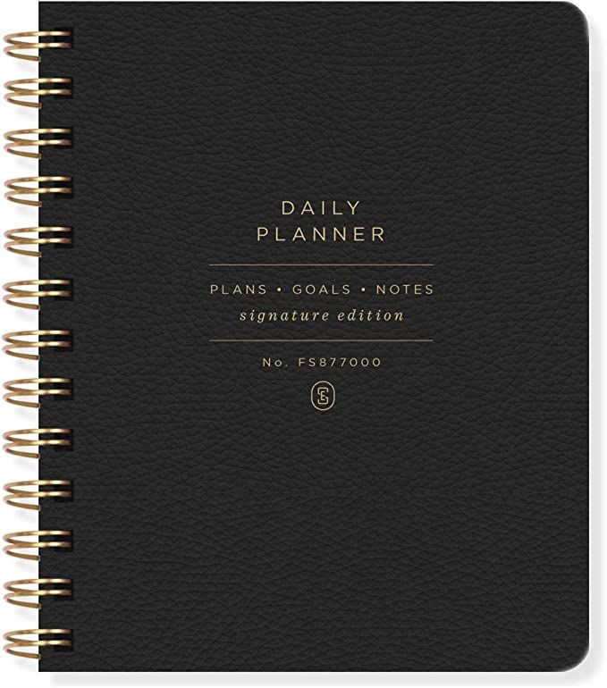 Fringe Studio Non-Dated Daily Planner, 160 pages, Twin-Ring Spiral Binding , Standard Black (8770... | Amazon (US)