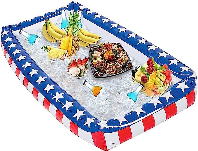 Patriotic Inflatable Serving Bar Ice Buffet Cooler Salad Serving Trays - 4th of July Party Suppli... | Amazon (US)