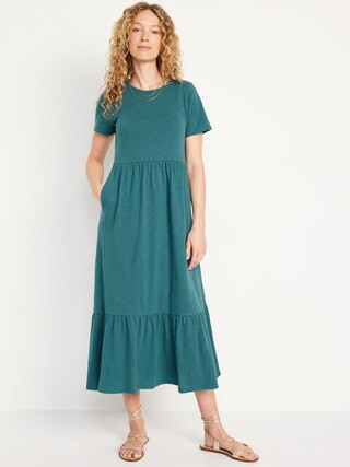 Tiered Midi Dress | Old Navy (US)