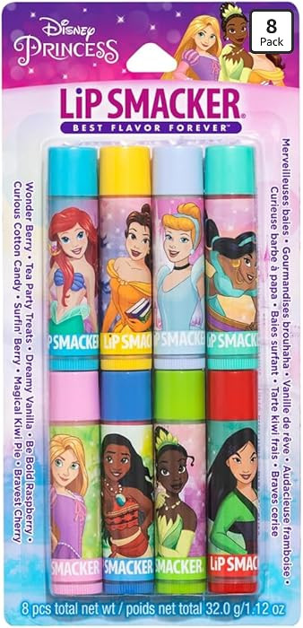 Lip Smacker Disney Princess Flavored Lip Balm Party Pack 8 Count, Clear, For Kids | Amazon (US)