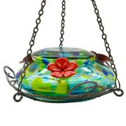 Wild Wings Artisan Glass Solar-Powered Illuminated Top Fill Hummingbird Feeder 16 oz, Blue Spring... | Walmart (US)