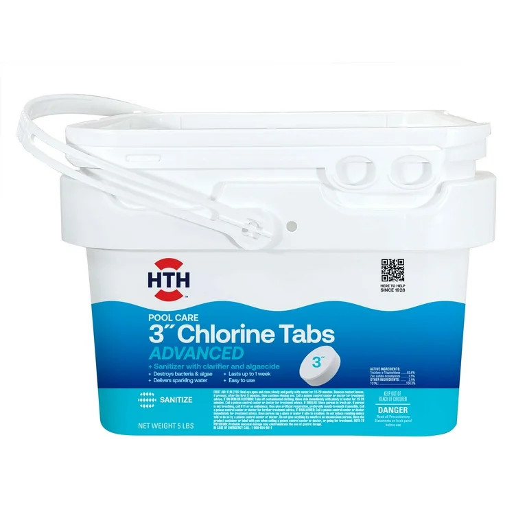 HTH Pool Care 3" Chlorine Tablets Advanced for Swimming Pools, Tablets, 5 lbs. - Walmart.com | Walmart (US)