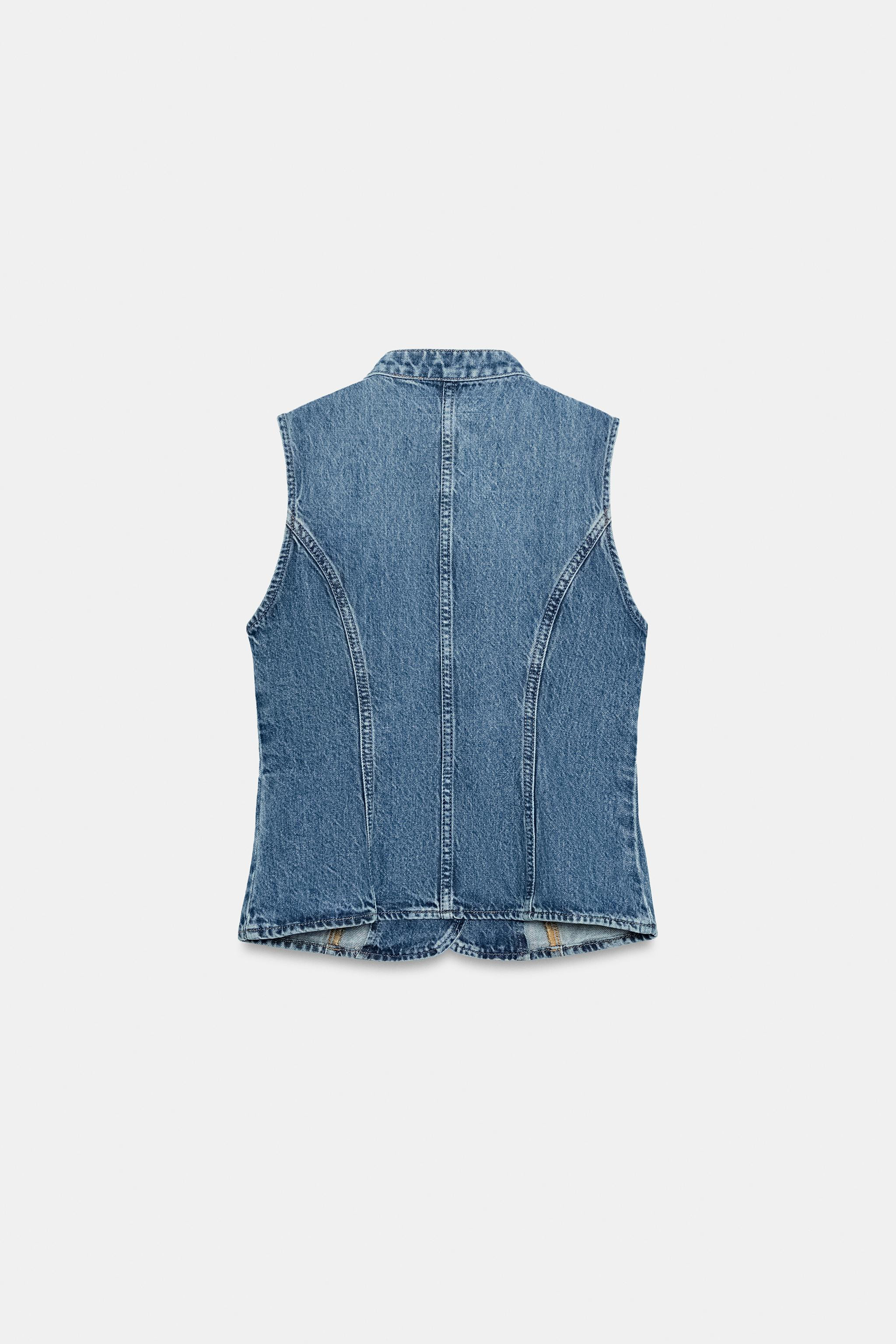 Z1975 FROG CLASP DENIM TOP | Zara US