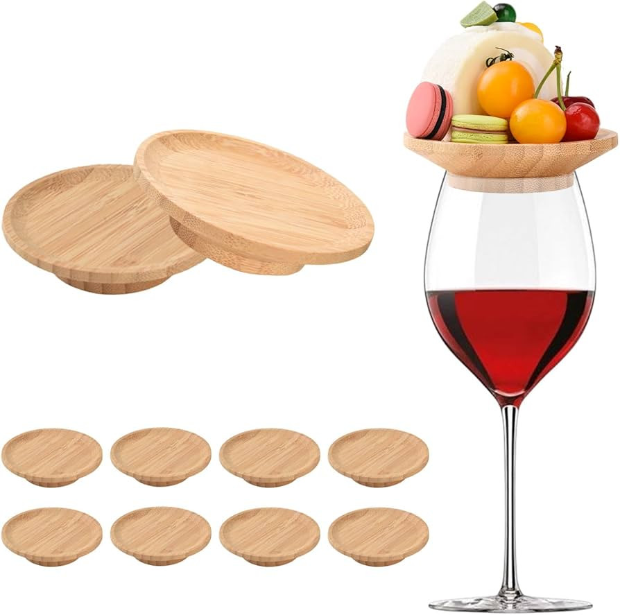 10 Pcs Wine Glass Charcuterie Topper, Wine Glass Topper Coasters Plate, Wine Glass Charcuterie Bo... | Amazon (US)