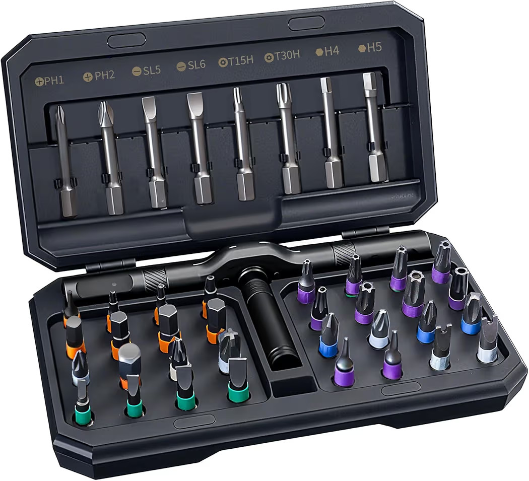 42 in 1 Magnetic Screwdriver, DIY Ratchet Screwdriver Set, Multi Bit Ratcheting Screwdriver Set w... | Amazon (US)