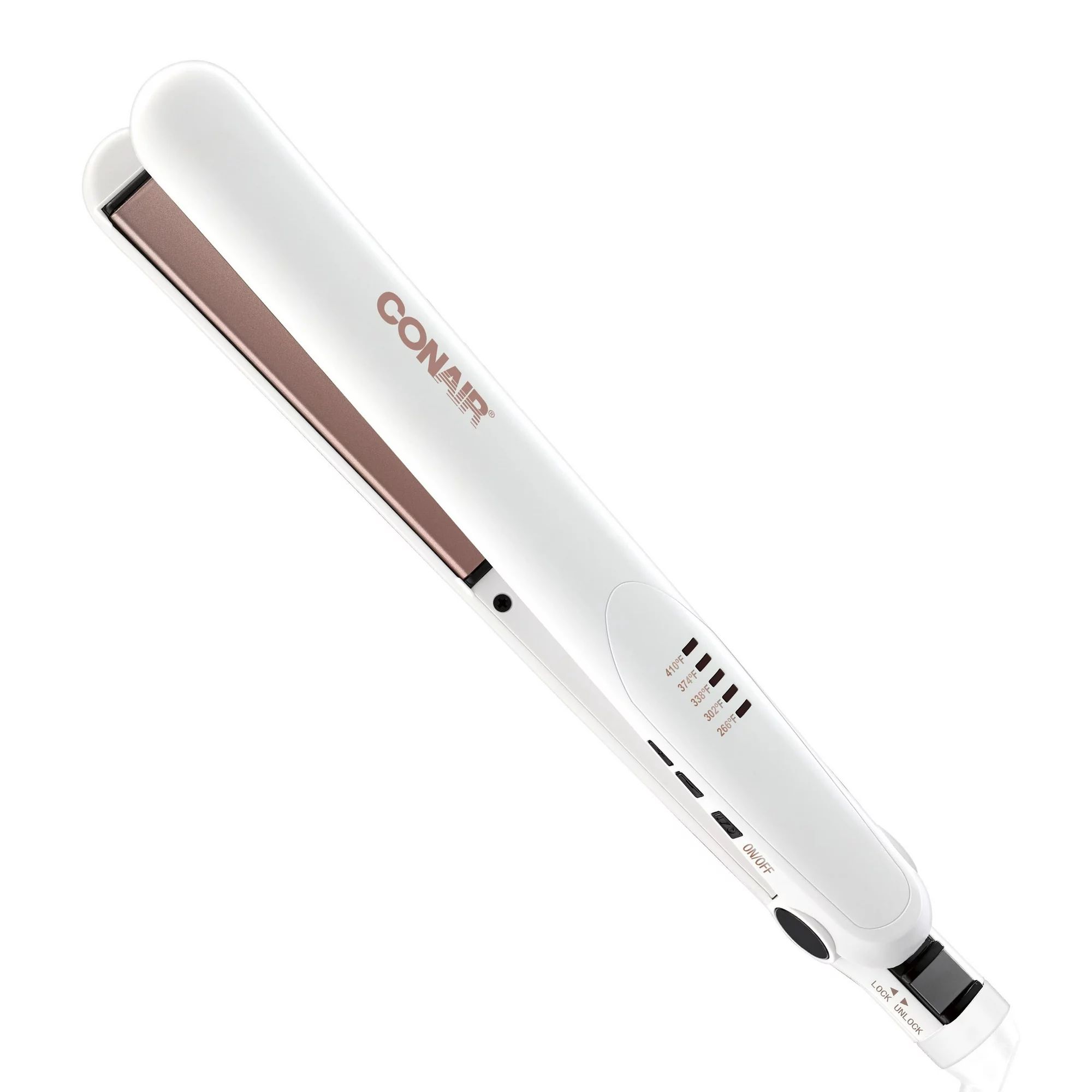 Conair Double Ceramic Flat Iron, 1.0-Inch, Straight & Shine, For All Hair Types and Textures, Ros... | Walmart (US)